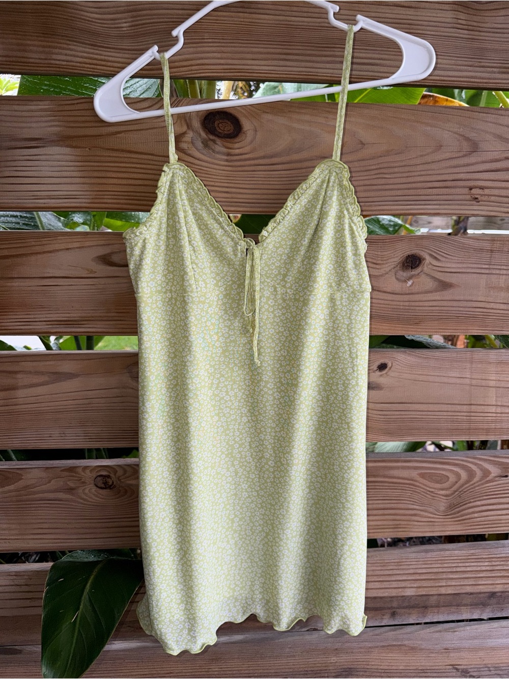 American Eagle Outfitters Light Green Floral Slip